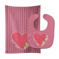 Heart and Flowers Baby Bib & Burp Cloth Easy-Clean Baby Bib Baby Feeding Accessory Baby Mealtime Essential