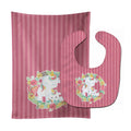 Unicorn and Flowers Baby Bib & Burp Cloth Easy-Clean Baby Bib Baby Feeding Accessory Baby Mealtime Essential