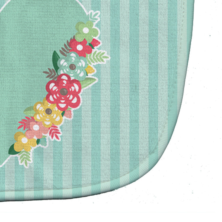 Heart and Flowers #2 Baby Bib Easy-Clean Baby Bib Baby Feeding Accessory Baby Mealtime Essential, 10 x 13, Multicolor