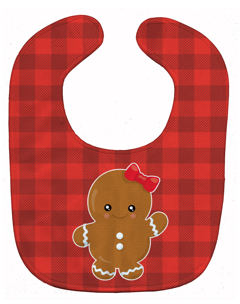 Christmas Gingerbread Girl Baby Bib Easy-Clean Baby Bib Baby Feeding Accessory Baby Mealtime Essential, 10 x 13, Multicolor