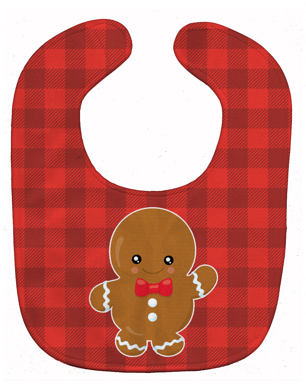 Christmas Gingerbread Boy Baby Bib Easy-Clean Baby Bib Baby Feeding Accessory Baby Mealtime Essential, 10 x 13, Multicolor