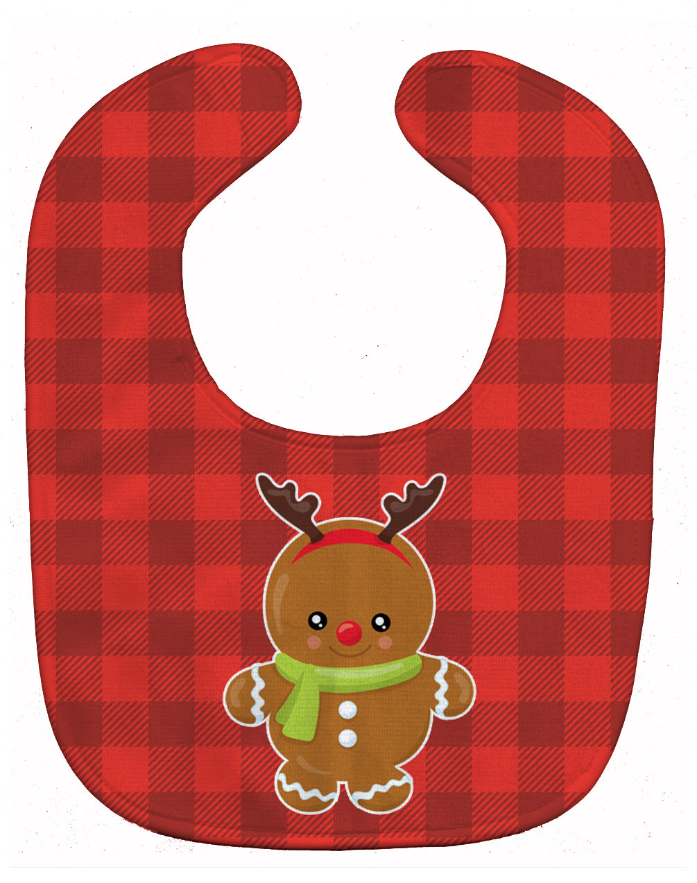 Christmas Gingerbread Reindeer Baby Bib Easy-Clean Baby Bib Baby Feeding Accessory Baby Mealtime Essential, 10 x 13, Multicolor
