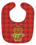 Christmas Gingerbread Reindeer Baby Bib Easy-Clean Baby Bib Baby Feeding Accessory Baby Mealtime Essential, 10 x 13, Multicolor