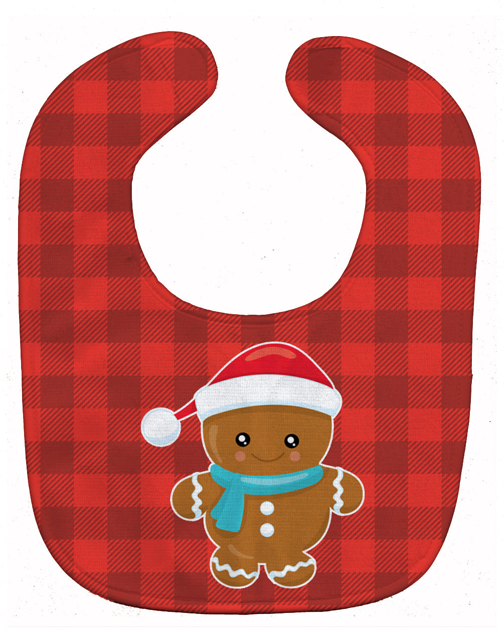 Christmas Gingerbread Santa Hat Baby Bib Easy-Clean Baby Bib Baby Feeding Accessory Baby Mealtime Essential, 10 x 13, Multicolor