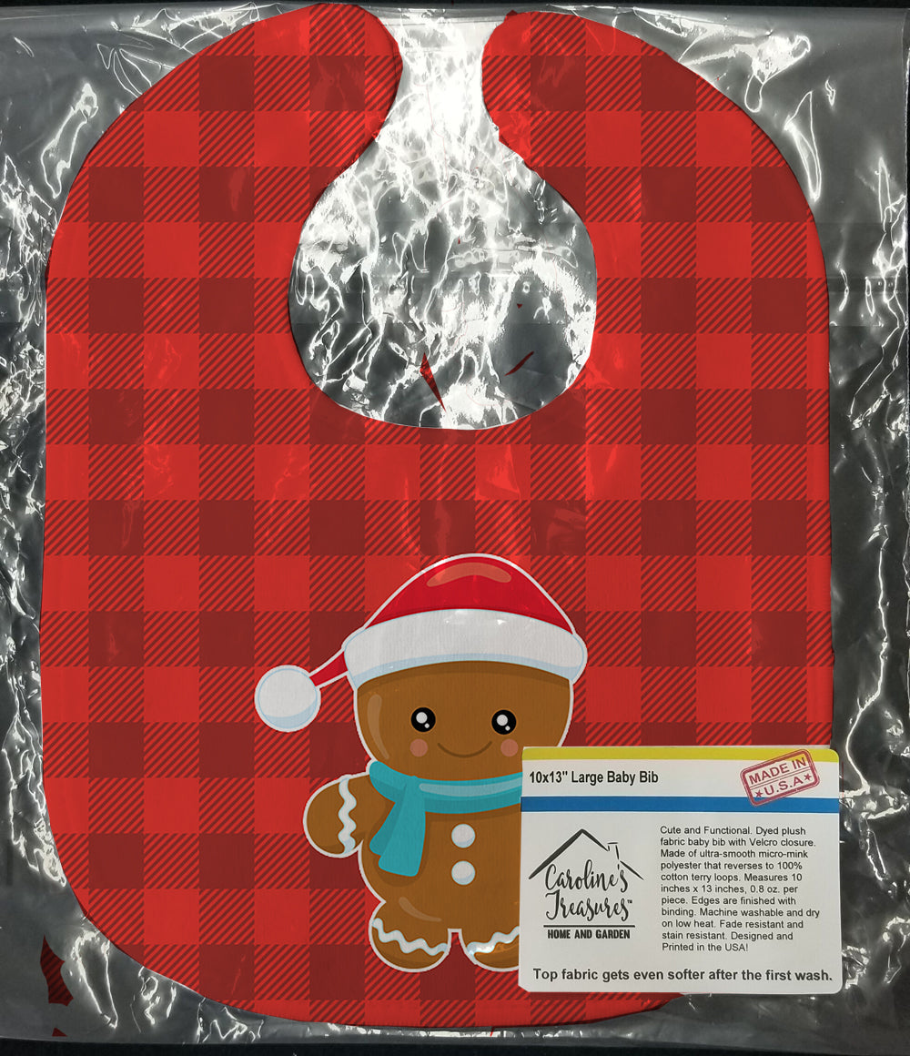 Christmas Gingerbread Santa Hat Baby Bib Easy-Clean Baby Bib Baby Feeding Accessory Baby Mealtime Essential, 10 x 13, Multicolor