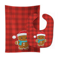 Christmas Gingerbread Santa Hat Baby Bib & Burp Cloth Easy-Clean Baby Bib Baby Feeding Accessory Baby Mealtime Essential