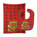 Christmas Gingerbread Presents Baby Bib & Burp Cloth Easy-Clean Baby Bib Baby Feeding Accessory Baby Mealtime Essential