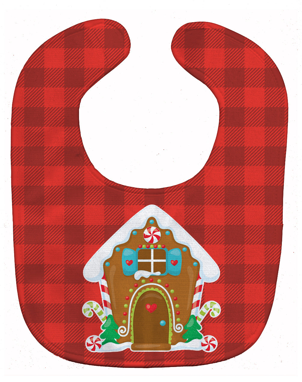 Christmas Gingerbread House Baby Bib Easy-Clean Baby Bib Baby Feeding Accessory Baby Mealtime Essential, 10 x 13, Multicolor