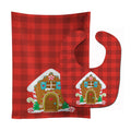 Christmas Gingerbread House Baby Bib & Burp Cloth Easy-Clean Baby Bib Baby Feeding Accessory Baby Mealtime Essential