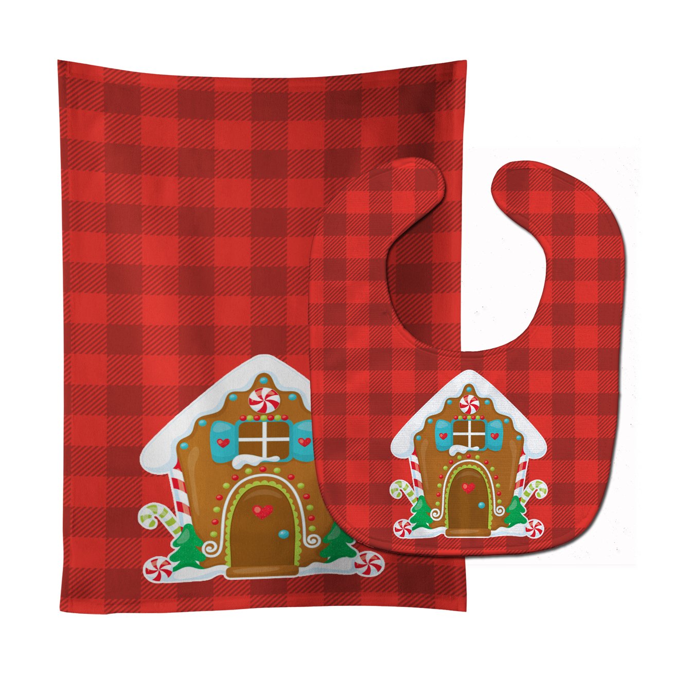 Christmas Gingerbread House Baby Bib & Burp Cloth Easy-Clean Baby Bib Baby Feeding Accessory Baby Mealtime Essential