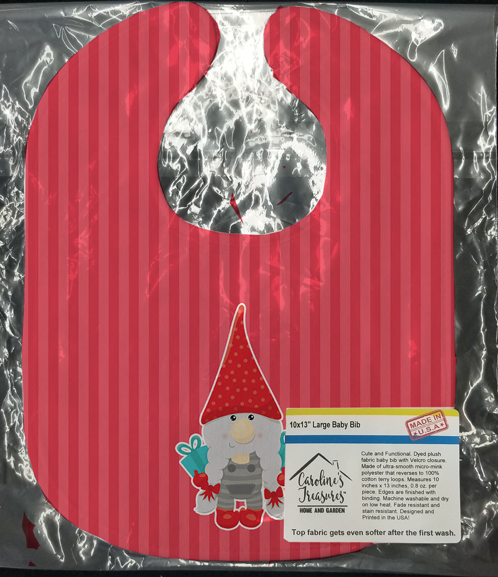 Merry Christmas Gnome Baby Bib Easy-Clean Baby Bib Baby Feeding Accessory Baby Mealtime Essential, 10 x 13, Multicolor