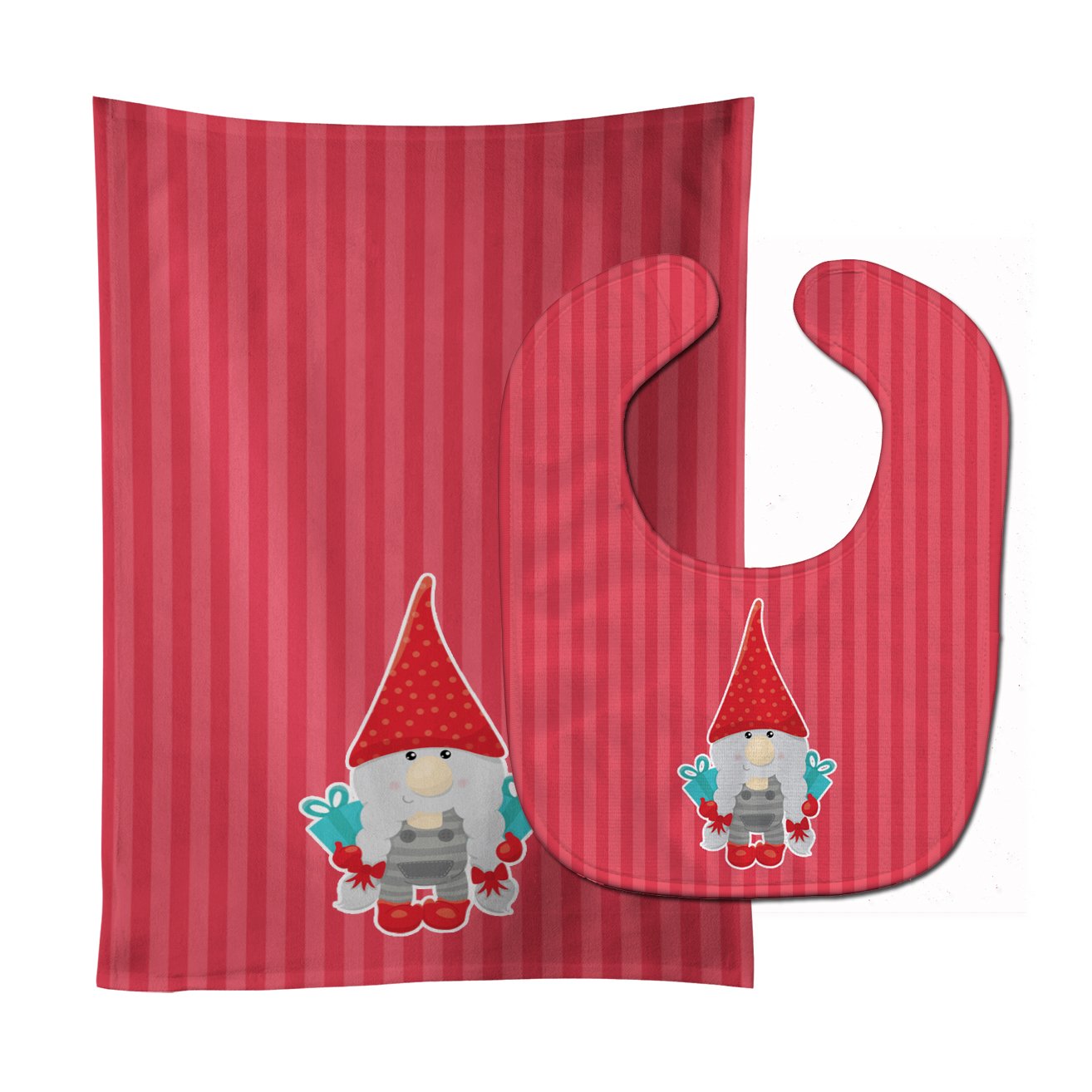 Merry Christmas Gnome Baby Bib & Burp Cloth Easy-Clean Baby Bib Baby Feeding Accessory Baby Mealtime Essential
