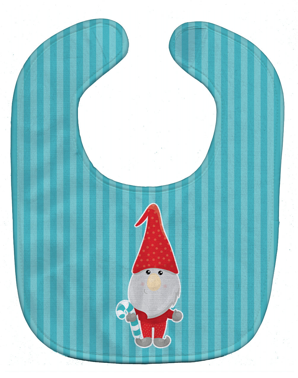 Christmas Gnome Candy Cane Baby Bib Easy-Clean Baby Bib Baby Feeding Accessory Baby Mealtime Essential, 10 x 13, Multicolor
