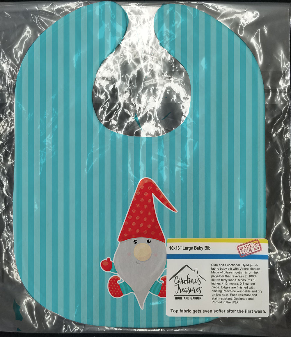 Merry Christmas Gnome #2 Baby Bib Easy-Clean Baby Bib Baby Feeding Accessory Baby Mealtime Essential, 10 x 13, Multicolor