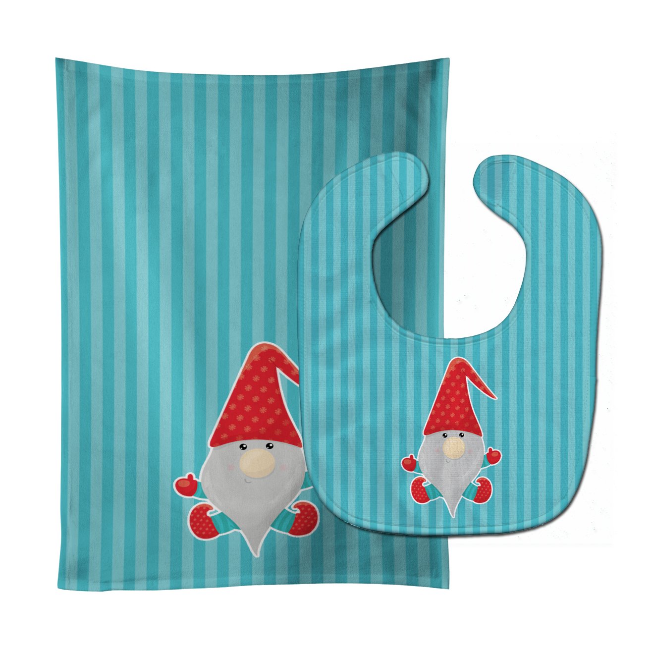 Merry Christmas Gnome #2 Baby Bib & Burp Cloth Easy-Clean Baby Bib Baby Feeding Accessory Baby Mealtime Essential