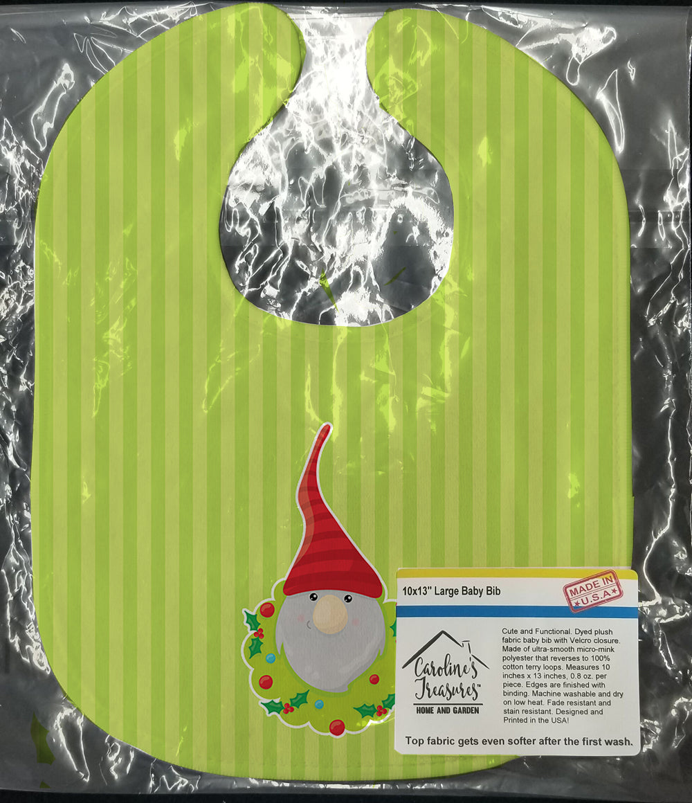 Christmas Gnome Flowers Baby Bib Easy-Clean Baby Bib Baby Feeding Accessory Baby Mealtime Essential, 10 x 13, Multicolor