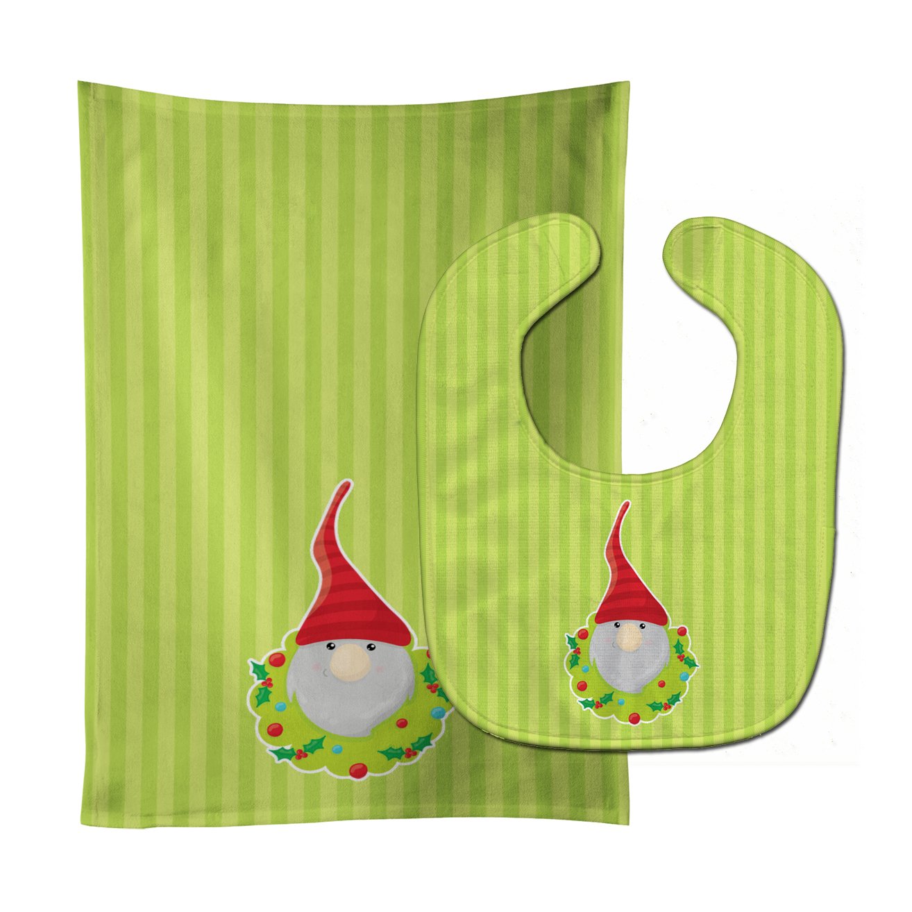 Christmas Gnome Flowers Baby Bib & Burp Cloth Easy-Clean Baby Bib Baby Feeding Accessory Baby Mealtime Essential