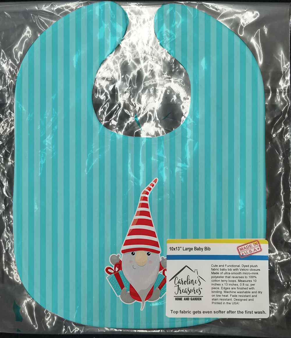 Christmas Gnome Presents Baby Bib Easy-Clean Baby Bib Baby Feeding Accessory Baby Mealtime Essential, 10 x 13, Multicolor