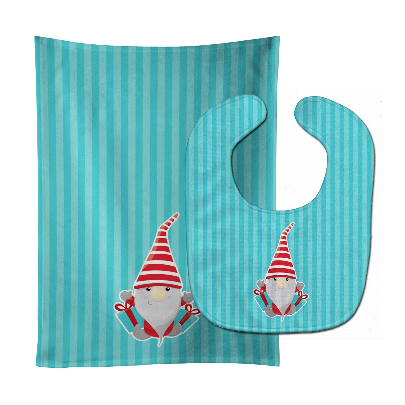 Christmas Gnome Presents Baby Bib & Burp Cloth Easy-Clean Baby Bib Baby Feeding Accessory Baby Mealtime Essential