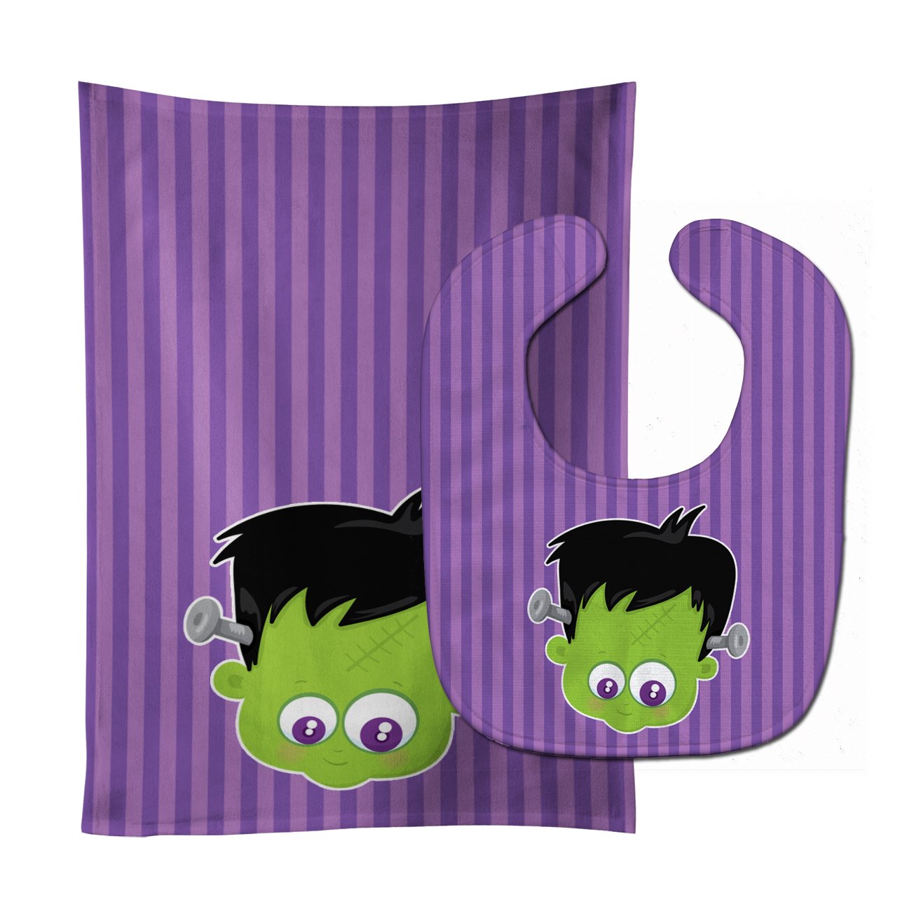 Halloween Frankenstein Baby Bib & Burp Cloth Easy-Clean Baby Bib Baby Feeding Accessory Baby Mealtime Essential