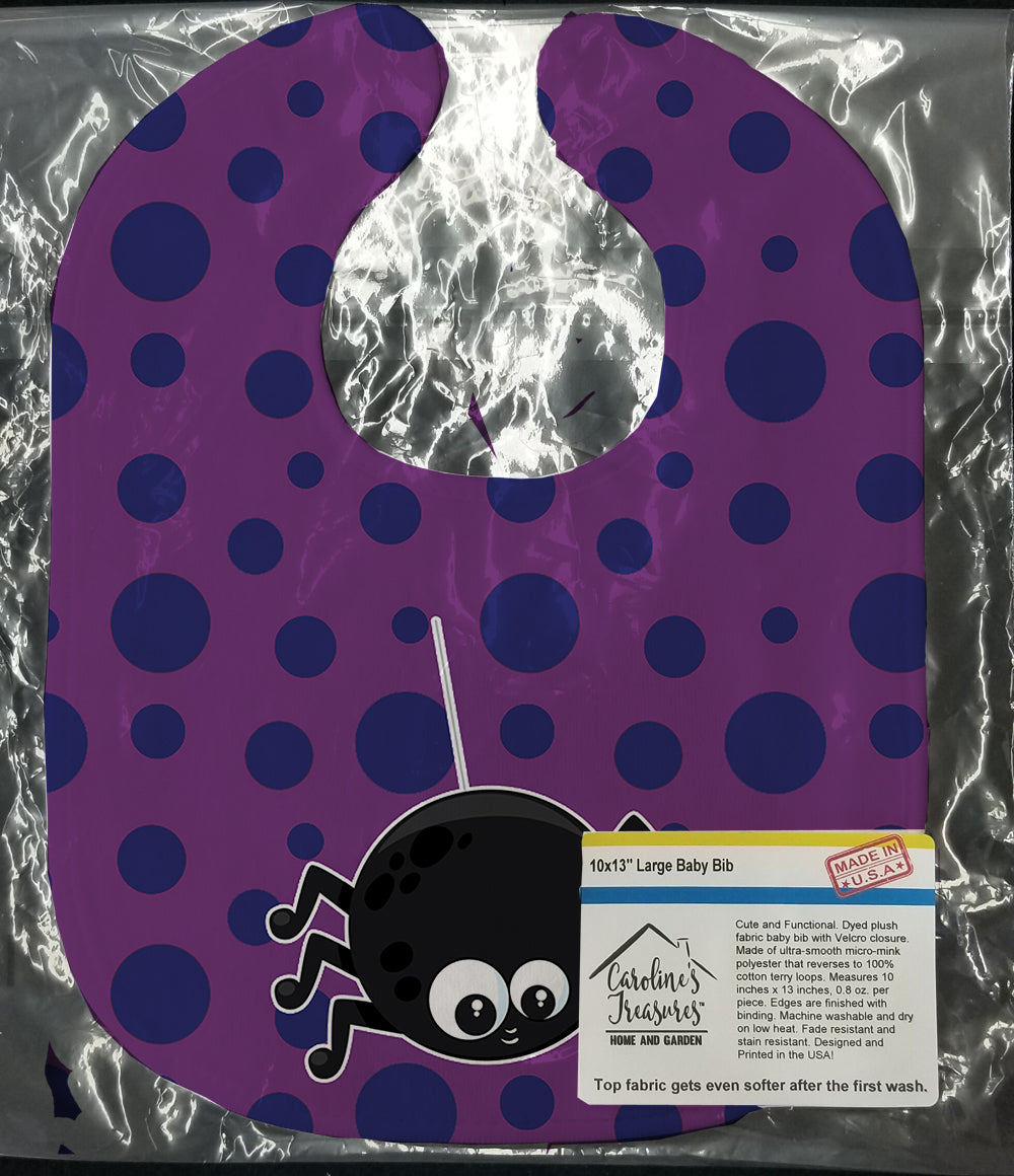 Halloween Spider Baby Bib Easy-Clean Baby Bib Baby Feeding Accessory Baby Mealtime Essential, 10 x 13, Multicolor