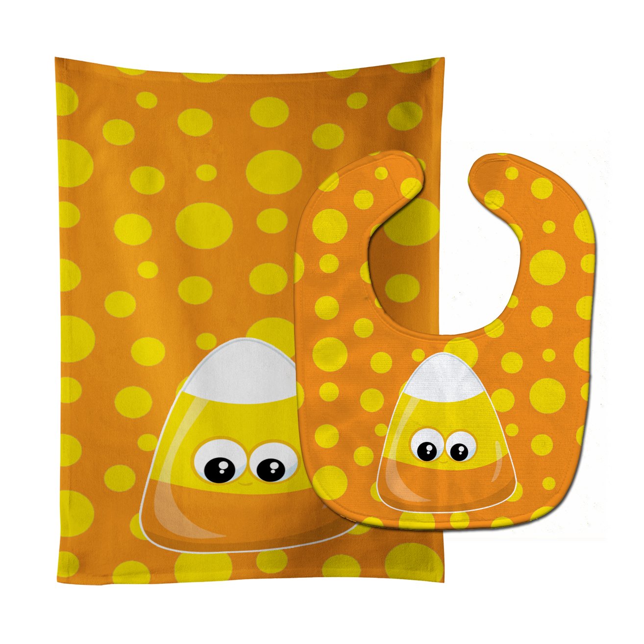 Halloween Candy Corn Baby Bib & Burp Cloth Easy-Clean Baby Bib Baby Feeding Accessory Baby Mealtime Essential