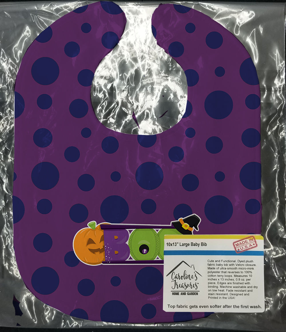 Halloween Boo Baby Bib Easy-Clean Baby Bib Baby Feeding Accessory Baby Mealtime Essential, 10 x 13, Multicolor