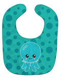 Ocean Octopus Blue Baby Bib Easy-Clean Baby Bib Baby Feeding Accessory Baby Mealtime Essential, 10 x 13, Multicolor