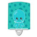 Ocean Octopus Blue Ceramic Night Light Compact, UL-Certified, Ideal for Bedroom, Bathroom, Nursery, Hallway, Kitchen, 6x4x3, Multicolor
