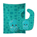 Ocean Octopus Blue Baby Bib & Burp Cloth Easy-Clean Baby Bib Baby Feeding Accessory Baby Mealtime Essential