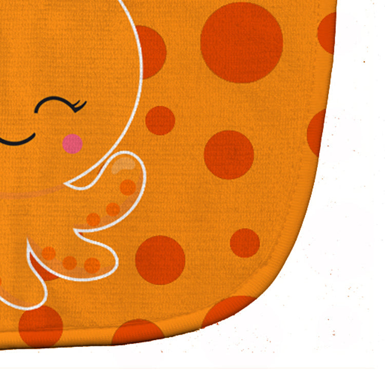 Precious Ocean Octopus Orange Baby Bib Easy-Clean Baby Bib Baby Feeding Accessory Baby Mealtime Essential, 10 x 13, Multicolor