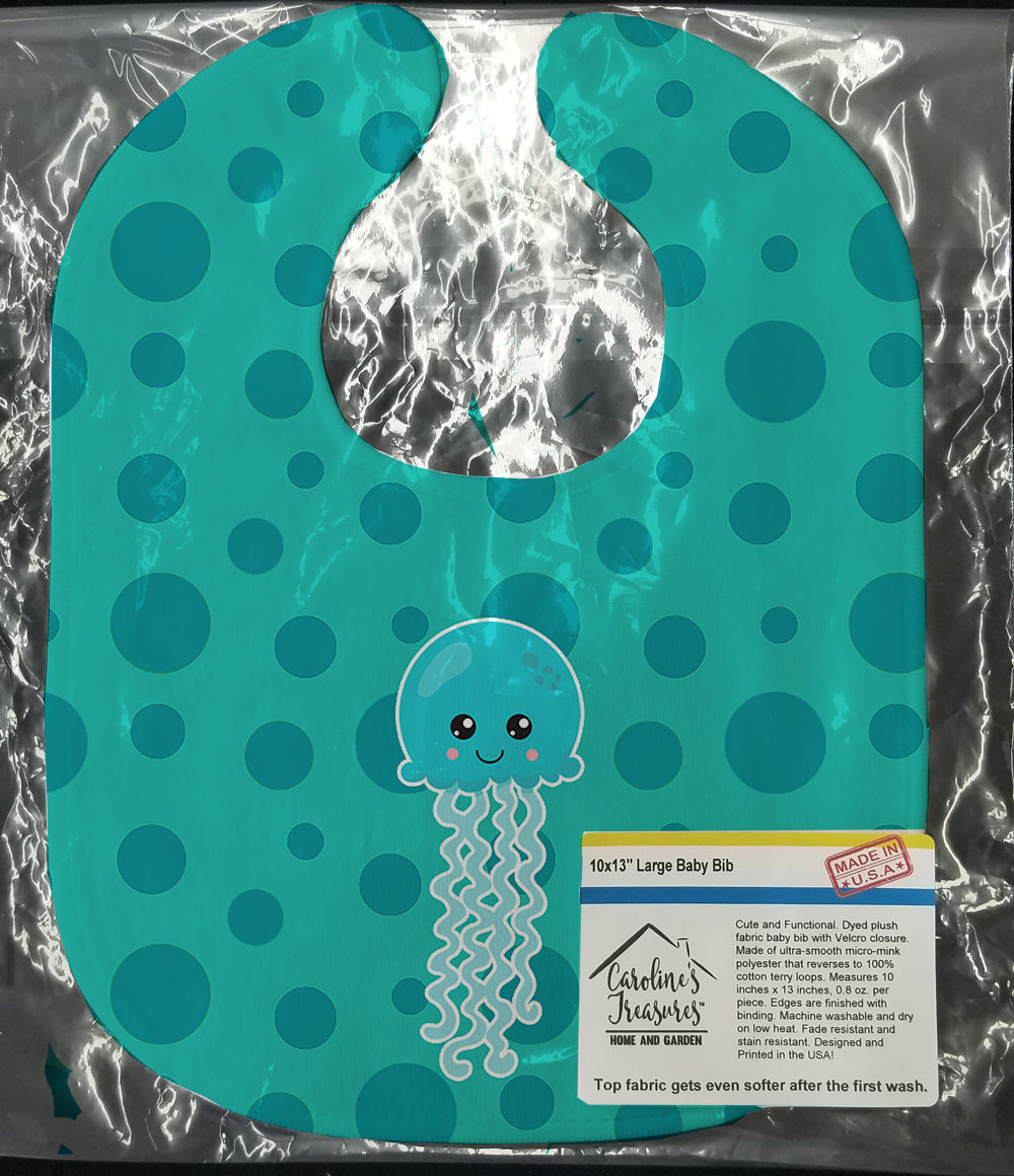 Ocean Jellyfish Blue Baby Bib Easy-Clean Baby Bib Baby Feeding Accessory Baby Mealtime Essential, 10 x 13, Multicolor