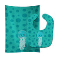 Ocean Jellyfish Blue Baby Bib & Burp Cloth Easy-Clean Baby Bib Baby Feeding Accessory Baby Mealtime Essential