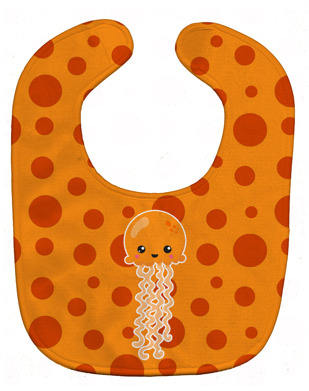 Ocean Jellyfish Orange Baby Bib Easy-Clean Baby Bib Baby Feeding Accessory Baby Mealtime Essential, 10 x 13, Multicolor