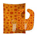 Ocean Jellyfish Orange Baby Bib & Burp Cloth Easy-Clean Baby Bib Baby Feeding Accessory Baby Mealtime Essential