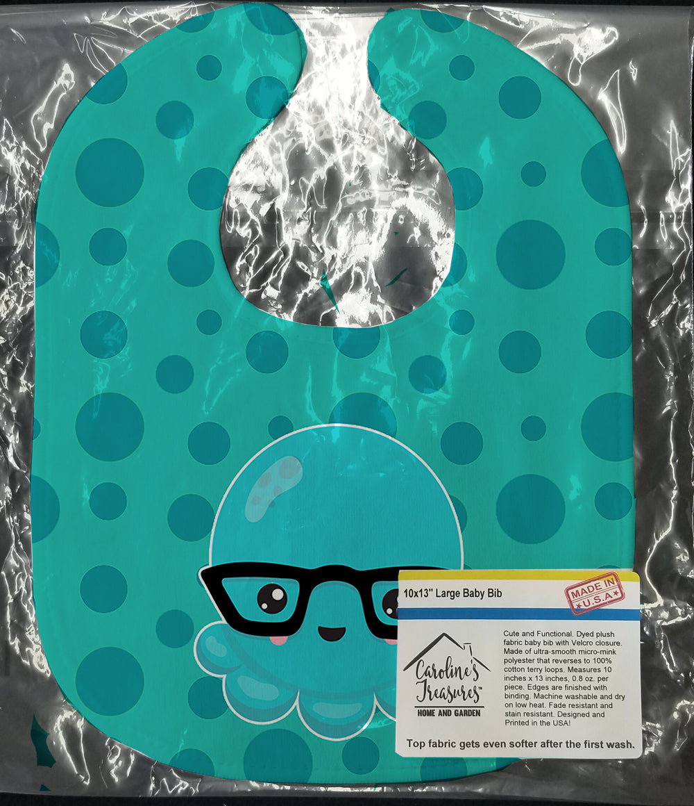 Ocean Octopus Baby Bib Easy-Clean Baby Bib Baby Feeding Accessory Baby Mealtime Essential, 10 x 13, Multicolor