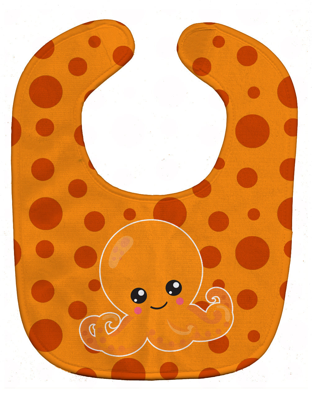 Cutie Ocean Octopus Orange Baby Bib Easy-Clean Baby Bib Baby Feeding Accessory Baby Mealtime Essential, 10 x 13, Multicolor