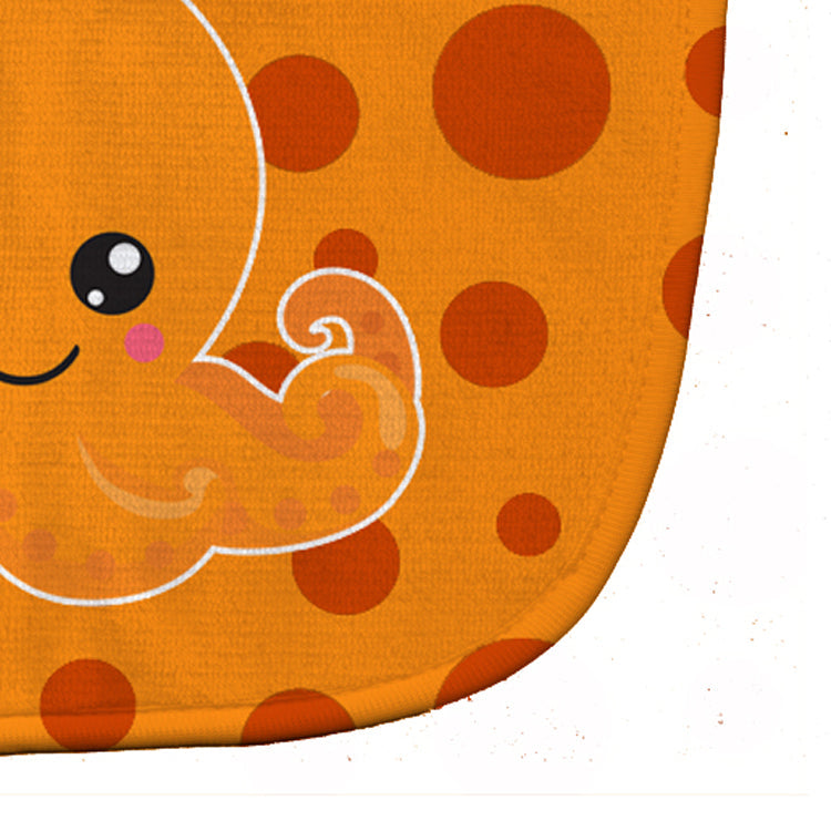 Cutie Ocean Octopus Orange Baby Bib Easy-Clean Baby Bib Baby Feeding Accessory Baby Mealtime Essential, 10 x 13, Multicolor