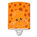 Cutie Ocean Octopus Orange Ceramic Night Light Compact, UL-Certified, Ideal for Bedroom, Bathroom, Nursery, Hallway, Kitchen, 6x4x3, Multicolor