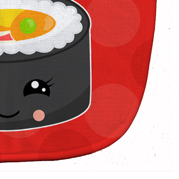 Tuna Sushi Roll with Face Baby Bib Easy-Clean Baby Bib Baby Feeding Accessory Baby Mealtime Essential, 10 x 13, Multicolor
