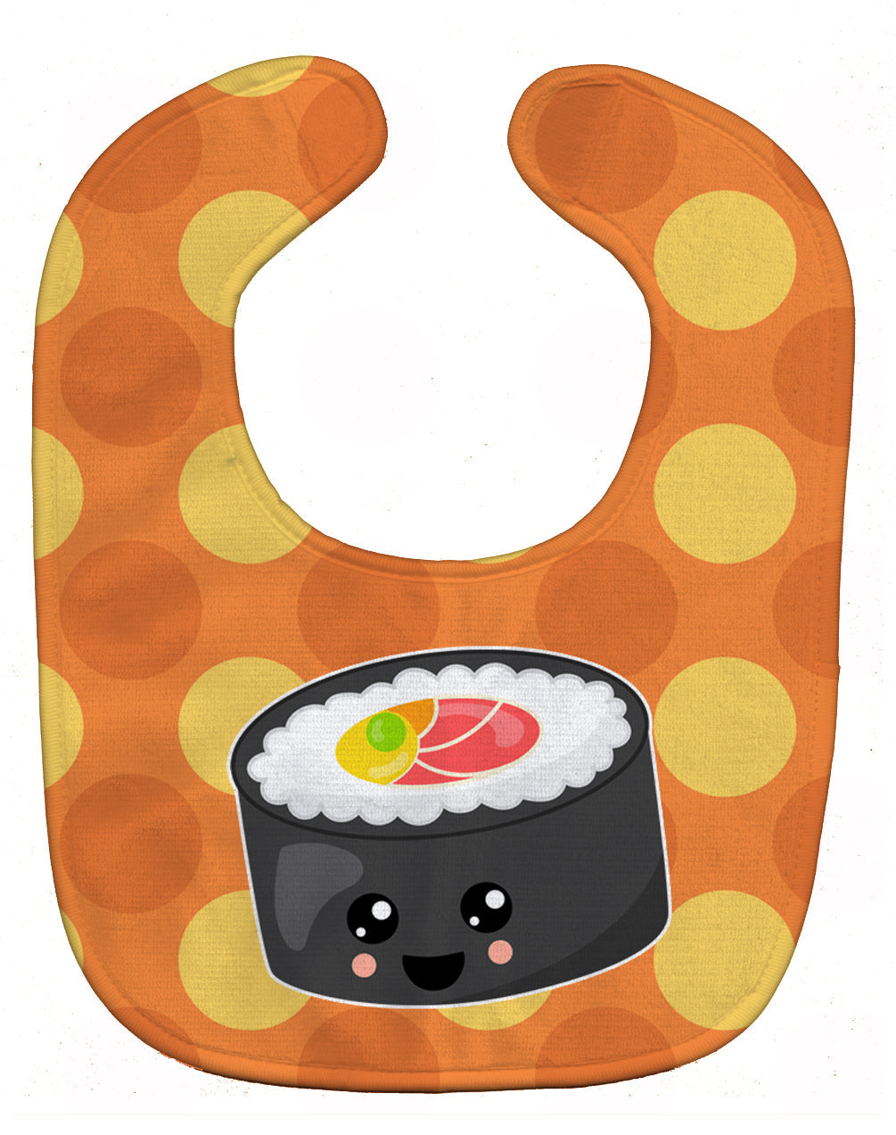 Sushi Roll with Face Baby Bib Easy-Clean Baby Bib Baby Feeding Accessory Baby Mealtime Essential, 10 x 13, Multicolor