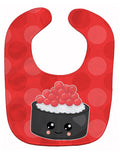 Salmon Sushi Roll with Face Baby Bib Easy-Clean Baby Bib Baby Feeding Accessory Baby Mealtime Essential, 10 x 13, Multicolor
