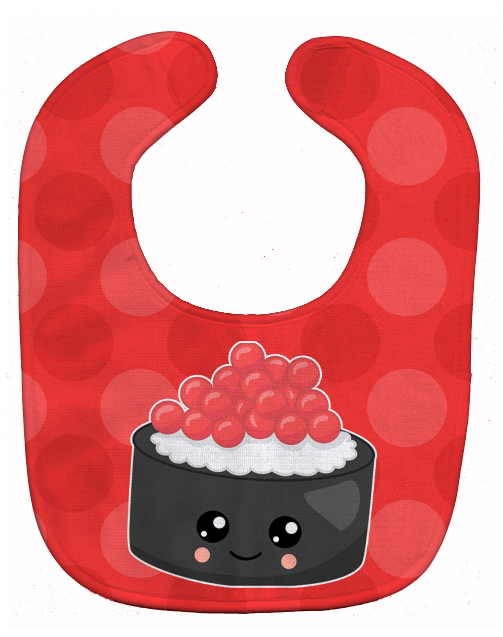 Salmon Sushi Roll with Face Baby Bib Easy-Clean Baby Bib Baby Feeding Accessory Baby Mealtime Essential, 10 x 13, Multicolor
