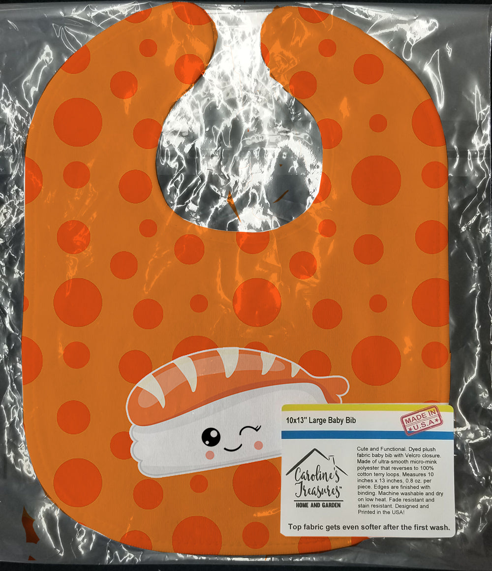 Sushi Sashimi Baby Bib Easy-Clean Baby Bib Baby Feeding Accessory Baby Mealtime Essential, 10 x 13, Multicolor