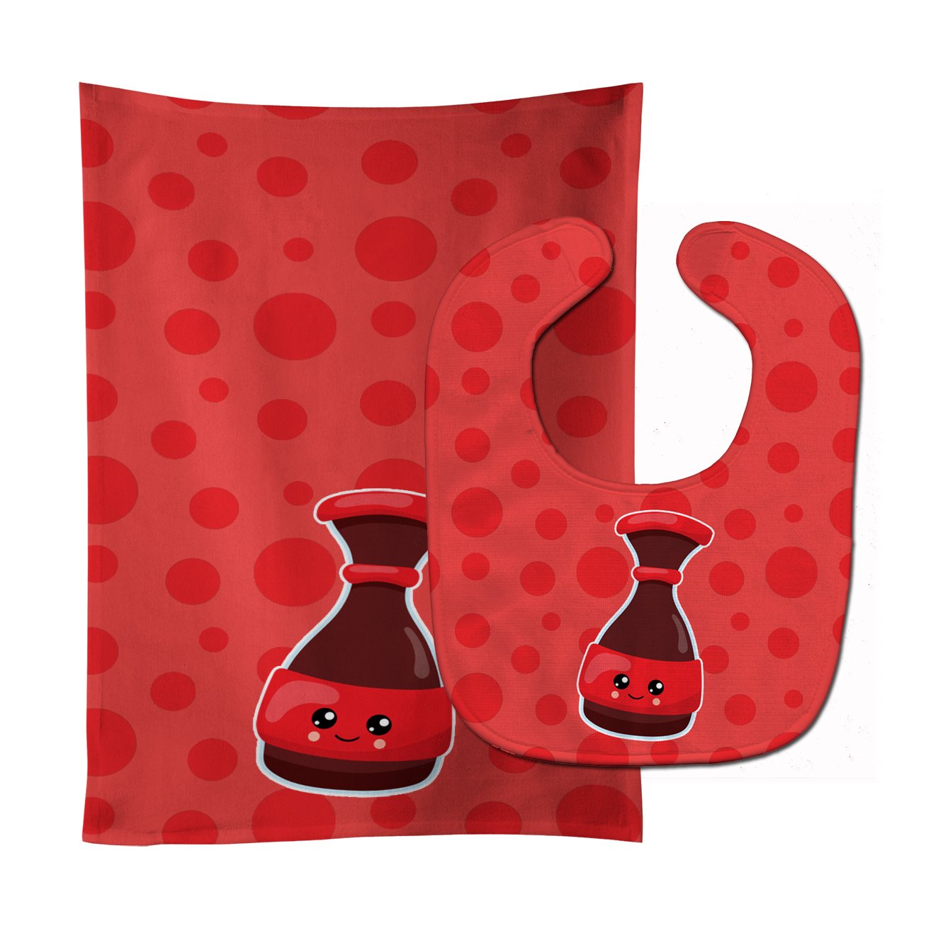 Sushi Soy Sauce Baby Bib & Burp Cloth Easy-Clean Baby Bib Baby Feeding Accessory Baby Mealtime Essential