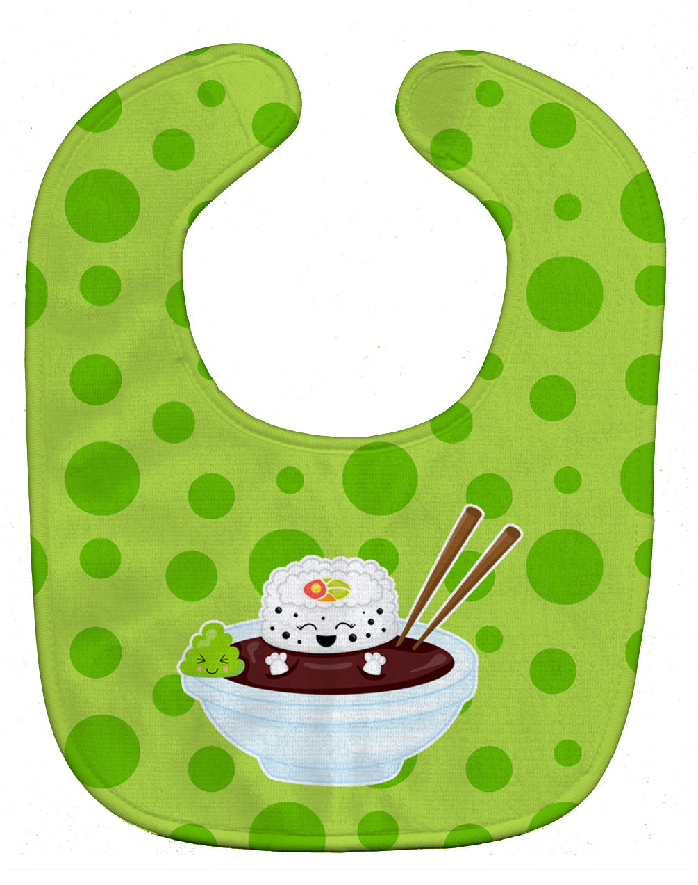 Sushi Bowl Baby Bib Easy-Clean Baby Bib Baby Feeding Accessory Baby Mealtime Essential, 10 x 13, Multicolor