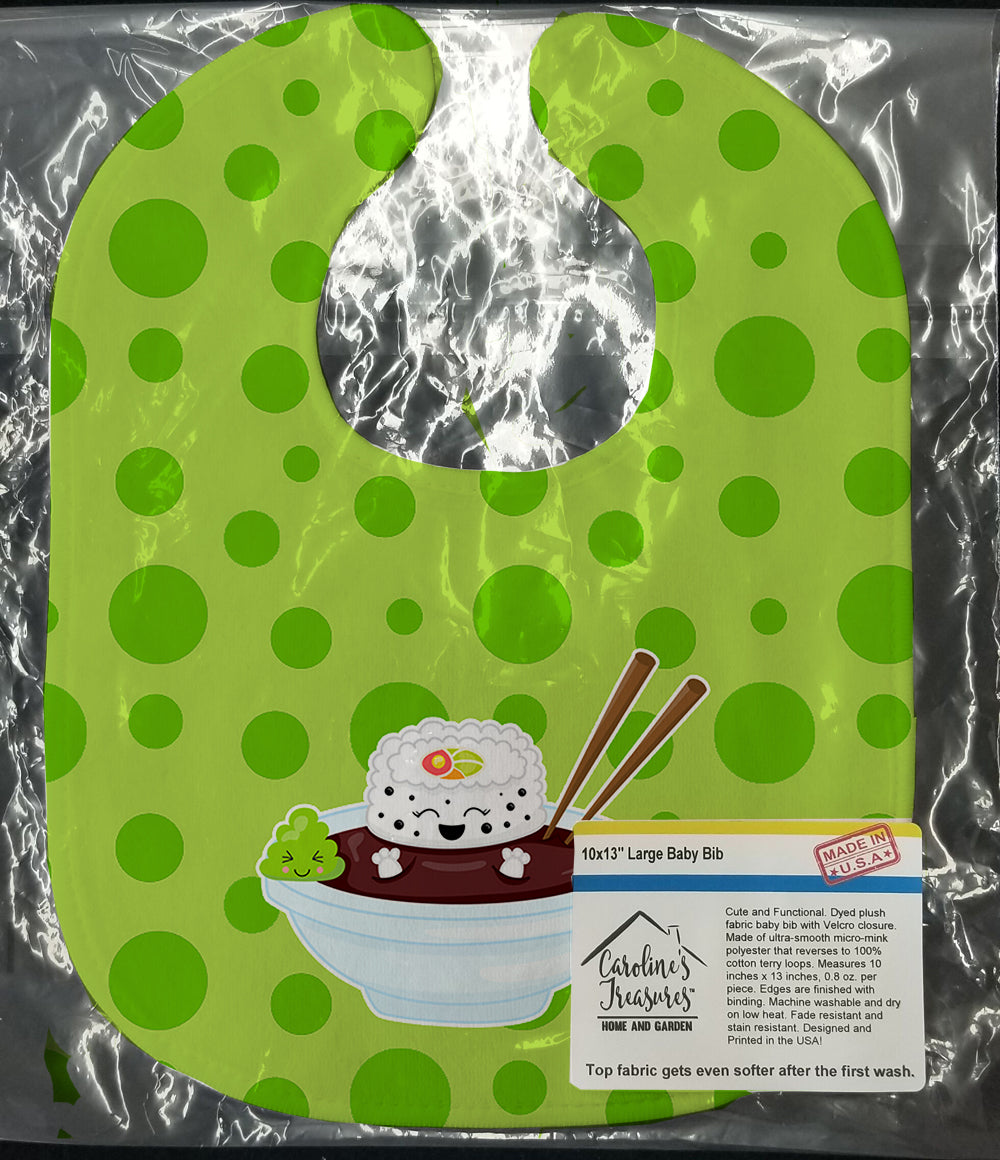 Sushi Bowl Baby Bib Easy-Clean Baby Bib Baby Feeding Accessory Baby Mealtime Essential, 10 x 13, Multicolor