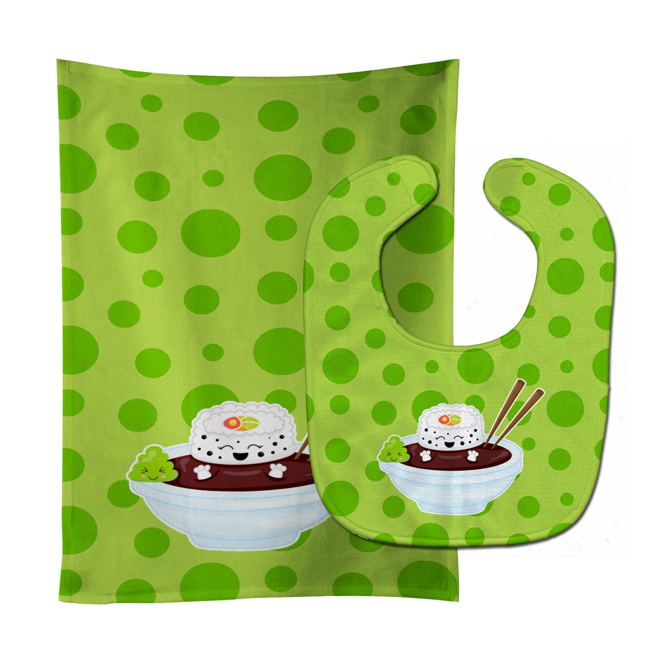 Sushi Bowl Baby Bib & Burp Cloth Easy-Clean Baby Bib Baby Feeding Accessory Baby Mealtime Essential