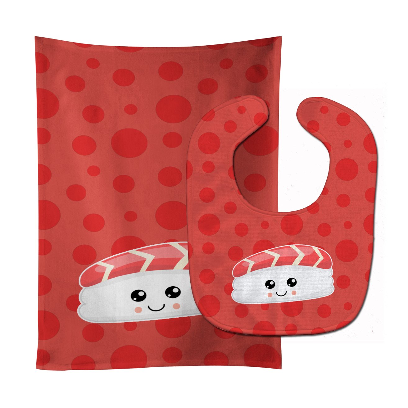 Sushi Tuna Sashimi Baby Bib & Burp Cloth Easy-Clean Baby Bib Baby Feeding Accessory Baby Mealtime Essential