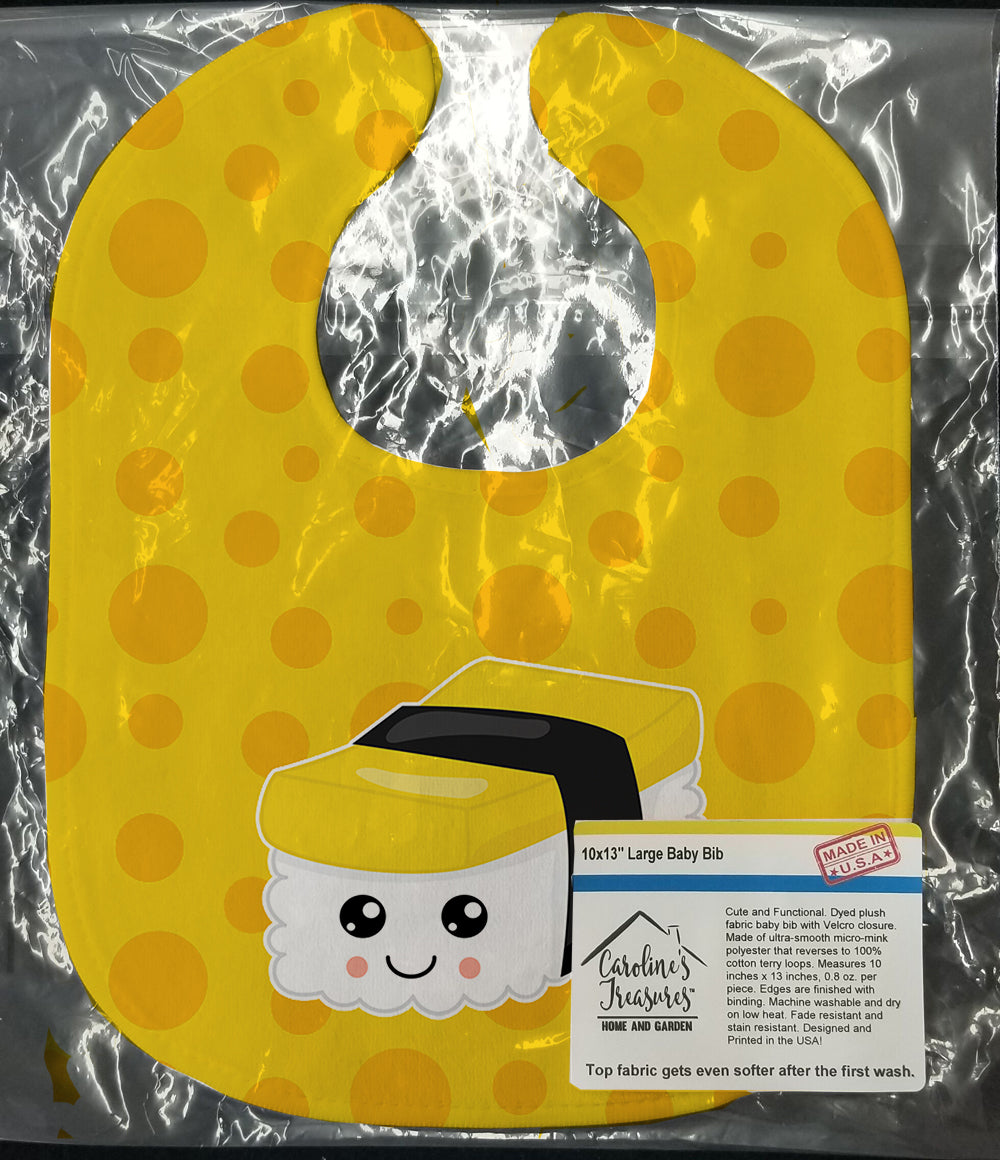 Sushi Sashimi #2 Baby Bib Easy-Clean Baby Bib Baby Feeding Accessory Baby Mealtime Essential, 10 x 13, Multicolor